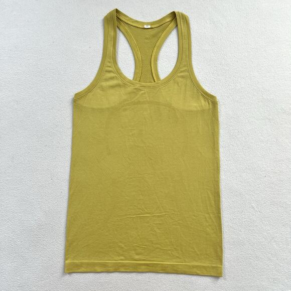 Lululemon Women Solid Yellow Pear Swiftly Tech Racerback Tank 2.0 Seamless Top 4 - Picture 1 of 6